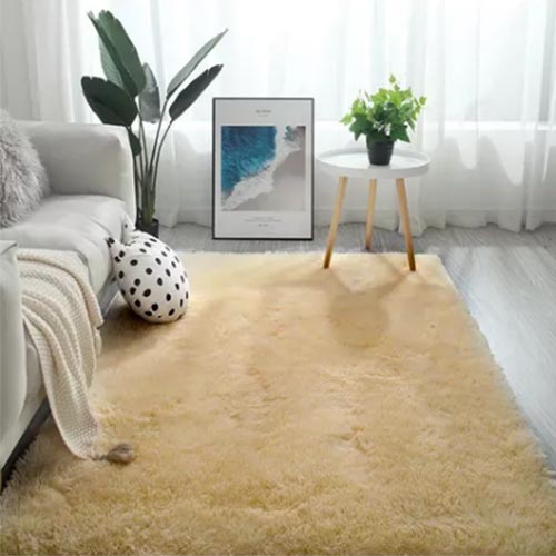 Tapete Beige, alfombra peluda, 60 cm * 150 cm, pie de cama,