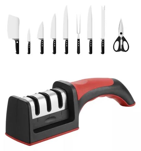 Afilador De Cuchillos Pro Multifuncional Mango Ergonómico