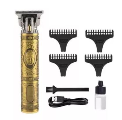 Máquina Patillera Buda Recargable Dorada Barbera Accesorios