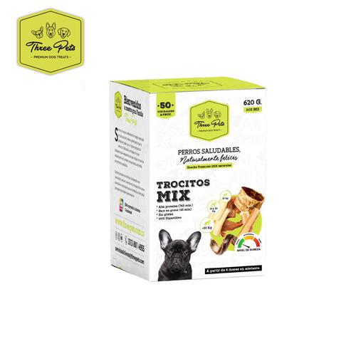 Snack Para Perro Three Pets Trocitos de cola, rila, tráquea y tendones de res horneados  x 620 g