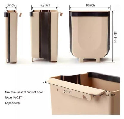 Caneca Basurero Plegable Beige