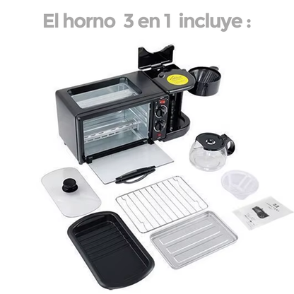 Horno 3 En 1 / Cafetera, Mini Horno y Parrilla