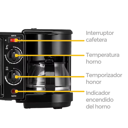 Horno 3 En 1 / Cafetera, Mini Horno y Parrilla