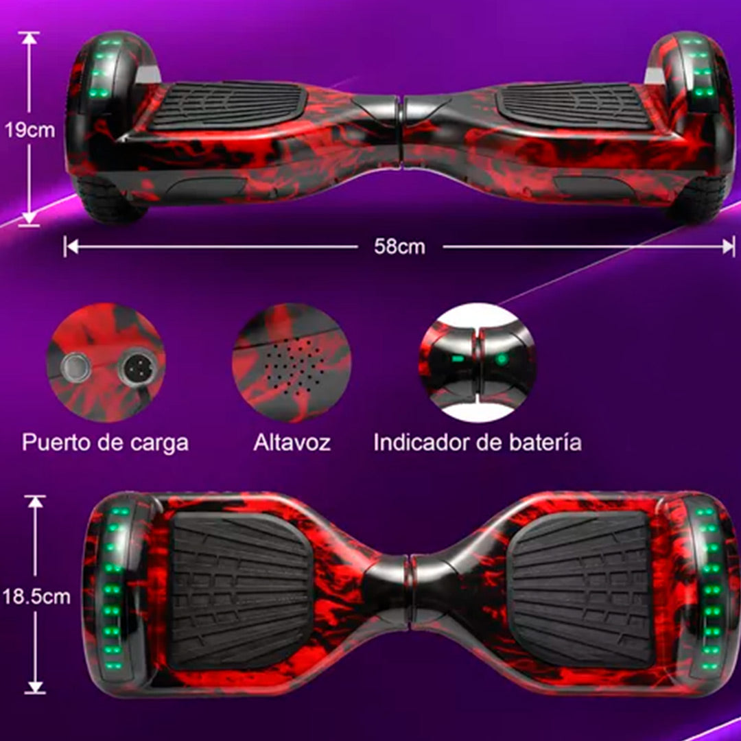 Malumeta Scooter Eléctrica Patineta Con Bluetooth Luces Led