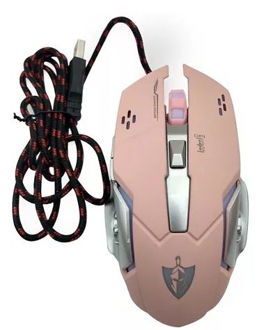 Mouse de gamer Rosa 6 Botones Rgb Pink