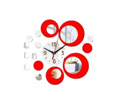 Reloj De Pared 3d Tamaño 50 * 50 Cm rojo