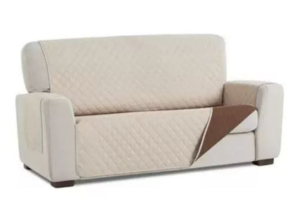 Protector Sofa, Doble Faz 3 Puestos Color Caqui