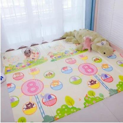 Tapete Extra Grande Elefante y Rueda / Plegable Para Bebe 200x180 Cm Doble Faz